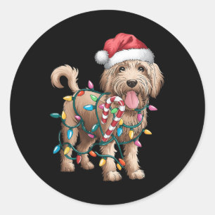 Goldendoodle Christmas Golden Doodle Pyjamas For W Classic Round Sticker
