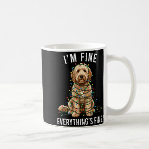 Goldendoodle Christmas I'm Fine Everything Is Fine Coffee Mug