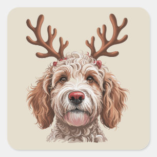 Goldendoodle Christmas Lover Dog Mom Gift Square Sticker