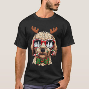 Goldendoodle Christmas Reindeer Holiday Dog Lover  T-Shirt