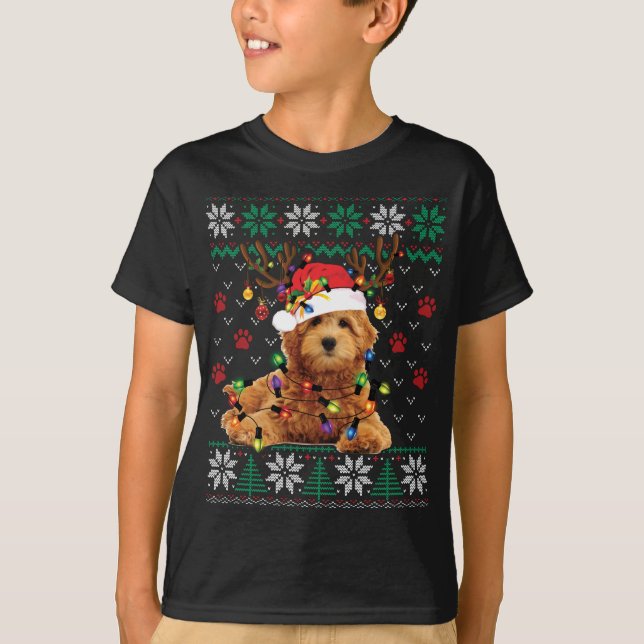 Goldendoodle Christmas Ugly Sweater Funny Dog Love (Front)