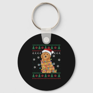 Goldendoodle Christmas Ugly Sweater Funny Dog Love Keychain