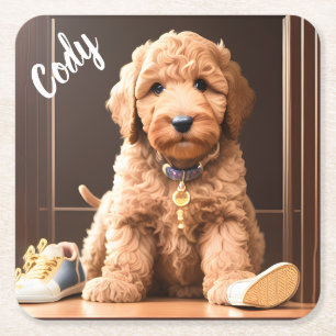 Goldendoodle Custom Square Coasters