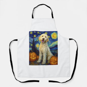 Goldendoodle Cute Dog Halloween Jack O Lantern Pum Apron