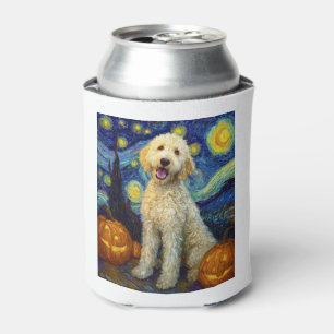 Goldendoodle Cute Dog Halloween Jack O Lantern Pum Can Cooler