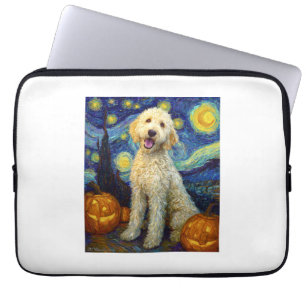Goldendoodle Cute Dog Halloween Jack O Lantern Pum Laptop Sleeve