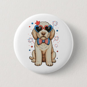 Goldendoodle Dog 250th Anniversary Patriotic 2 Inch Round Button
