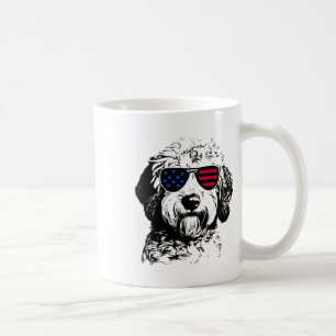 Goldendoodle Dog 4th July America Usa Flag Coffee Mug