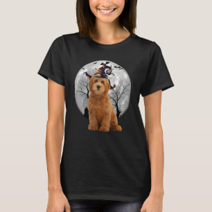 Goldendoodle Dog And Moon Halloween Costume Dog T-Shirt