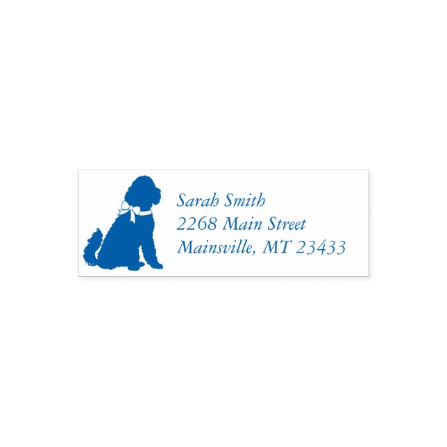 Goldendoodle Dog Baby Shower Boy Blue Self-inking Stamp (Design)