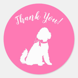 Goldendoodle Dog Baby Shower Pink Girl Classic Round Sticker