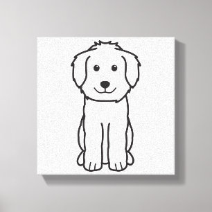 Goldendoodle Dog Cartoon Canvas Print