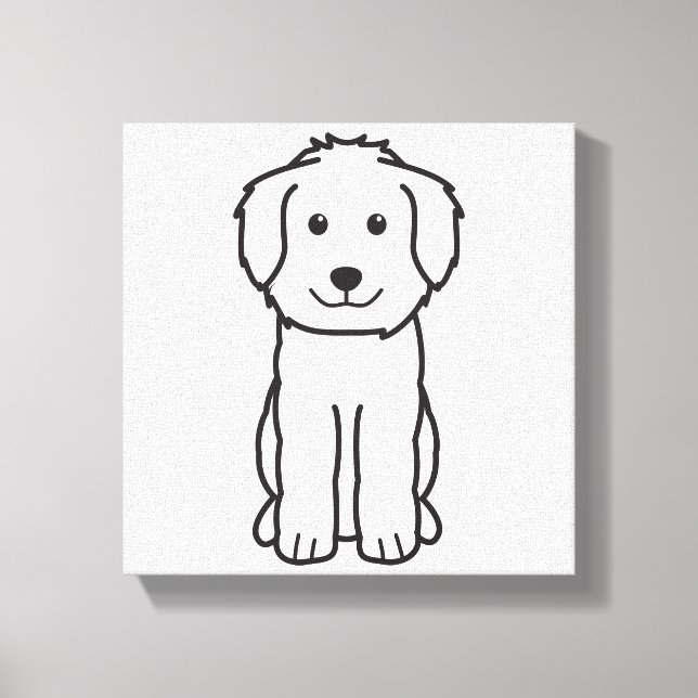 Goldendoodle Dog Cartoon Canvas Print (Front)