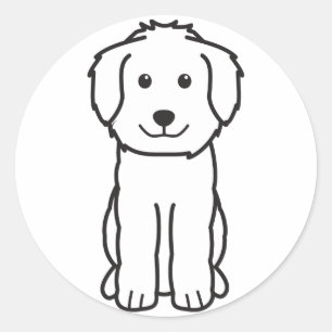 Goldendoodle Dog Cartoon Classic Round Sticker