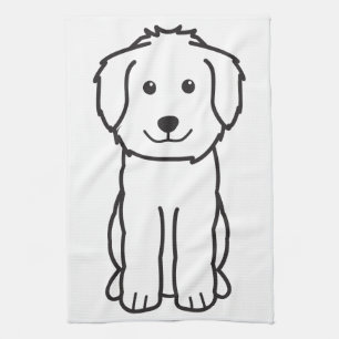 Goldendoodle Dog Cartoon Kitchen Towel