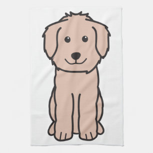 Goldendoodle Dog Cartoon Kitchen Towel