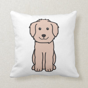 Goldendoodle Dog Cartoon Throw Pillow
