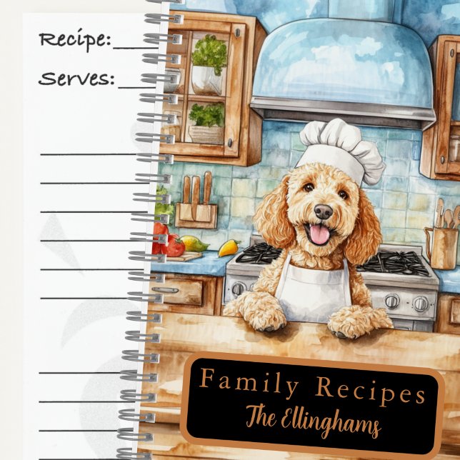 Goldendoodle Dog Chef Spiral Recipe Book (Creator Uploaded)