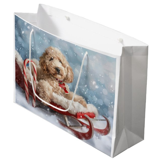 Goldendoodle Dog Christmas Festive  Large Gift Bag (Front Angled)