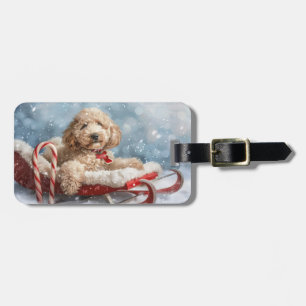 Goldendoodle Dog Christmas Festive  Luggage Tag