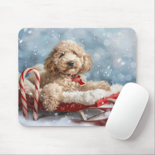 Goldendoodle Dog Christmas Festive  Mouse Pad
