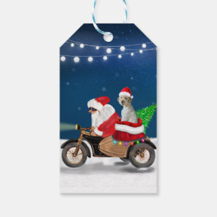 Goldendoodle dog Christmas Santa Claus  Gift Tags