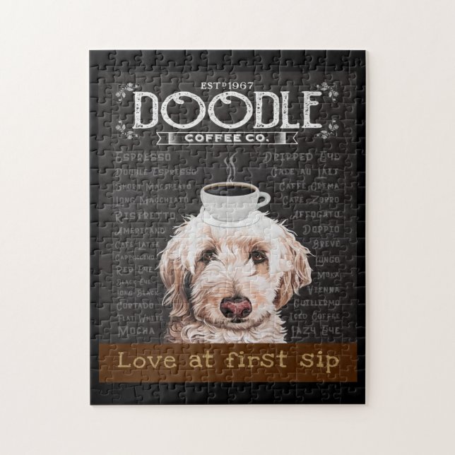 Goldendoodle Dog Coffee Company 2 Jigsaw Puzzle (Vertical)
