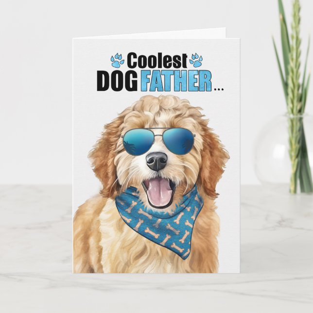 Goldendoodle Dog Coolest Dad Ever Father's Day Holiday Card (Front)