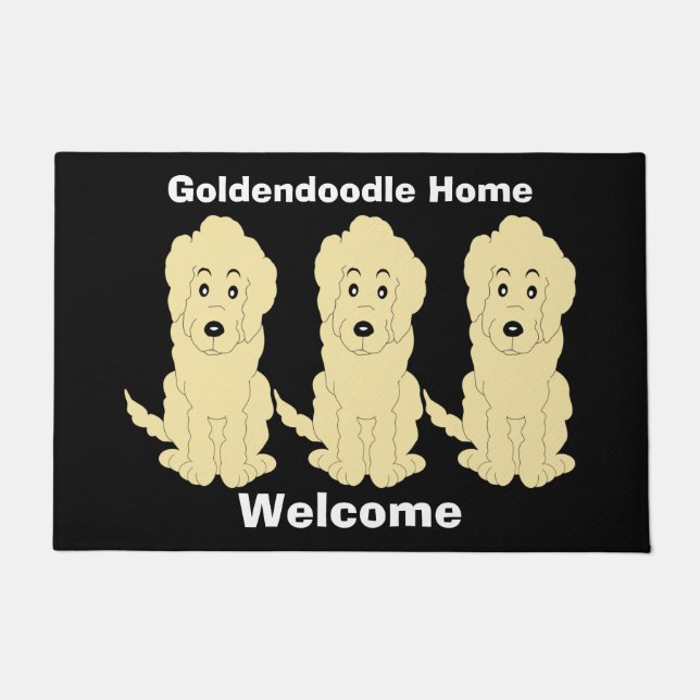 Goldendoodle Dog Design Doormat (Front)
