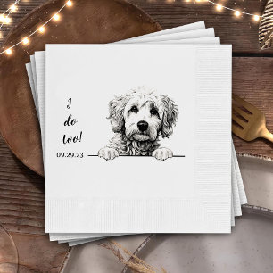 Goldendoodle Dog Drawing Personalized I Do Too Napkin