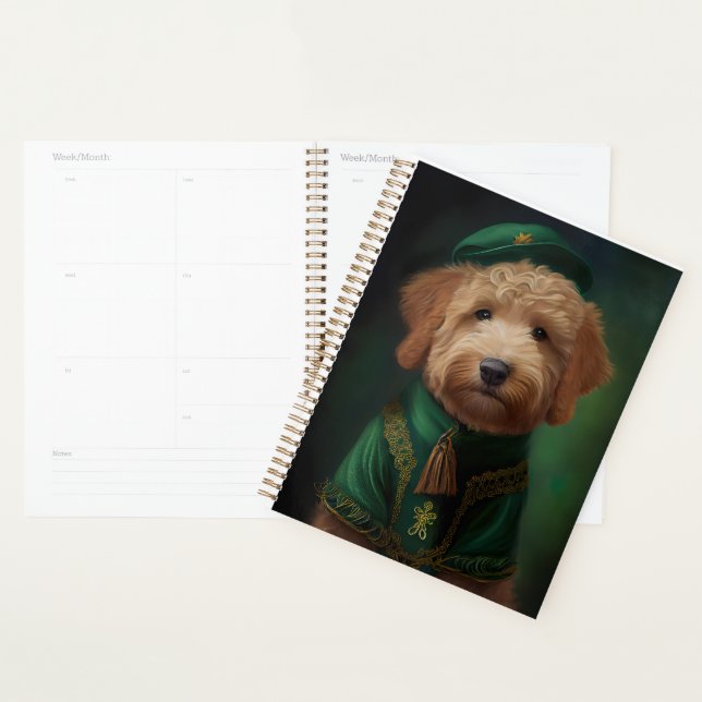 Goldendoodle Dog en tenue de la Saint Patrick (Devant avec enveloppe)
