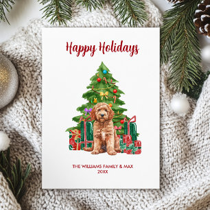 Goldendoodle Dog Family Christmas Holiday Card
