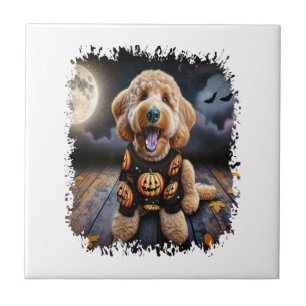 Goldendoodle Dog Halloween Tile