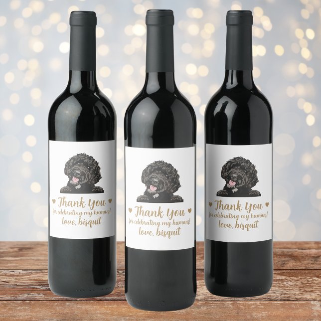 Goldendoodle Dog I Do Too Mariage Wine Étiquette (Créateur téléchargé)