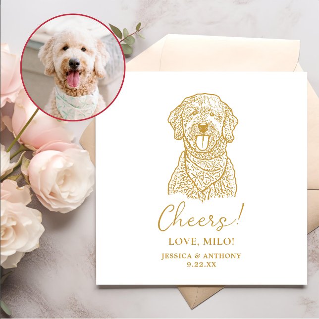 Goldendoodle Dog Personalized Cheers Napkins (Creator Uploaded)