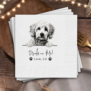 Goldendoodle Dog Personalized Drinks On Me Napkin