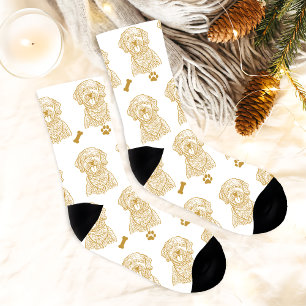 Goldendoodle Dog Personalized Hand Drawing Socks