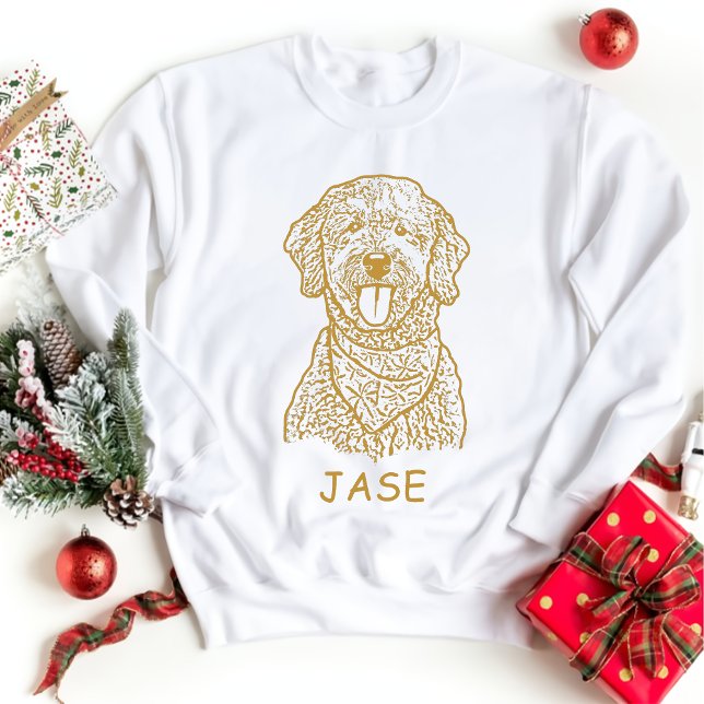 Goldendoodle Dog Personalized Hand Drawing T-Shirt (Creator Uploaded)