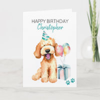 Goldendoodle Dog Personalized Happy Birthday