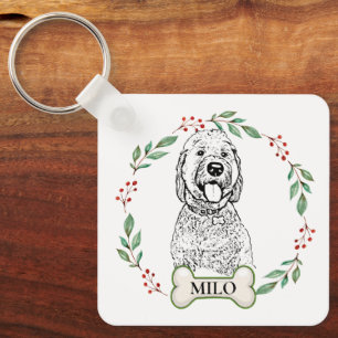 Goldendoodle Dog Personalized Keychain