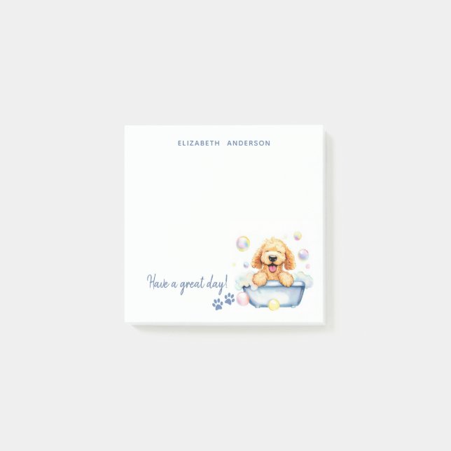 Goldendoodle Dog Personalized Post-it Notes (Front)