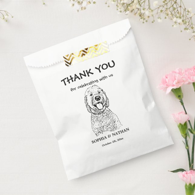 Goldendoodle Dog Personalized Thank You Favour Bag (Sealed)