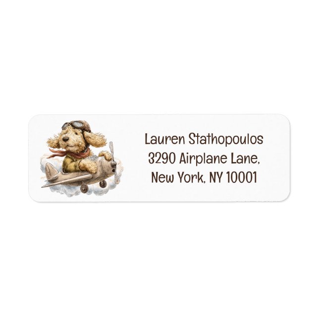 Goldendoodle Dog Pilot Airplane (Front)
