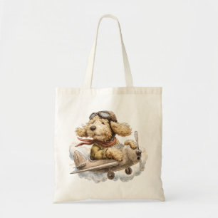Goldendoodle Dog Pilot Airplane Tote Bag