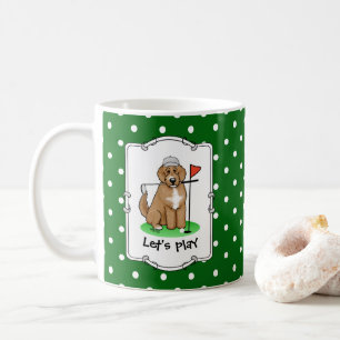 Goldendoodle Dog Playing Golf (red whmk2) Cute Fun Coffee Mug