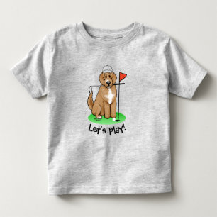 Goldendoodle Dog Playing Golf (red whmk2) Cute Fun Toddler T-shirt