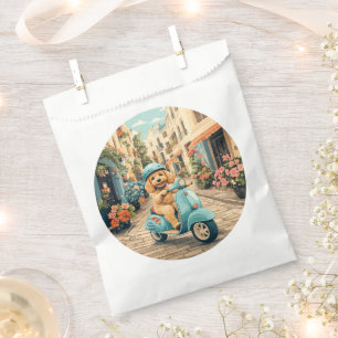 Goldendoodle Dog Riding Scooter European Streets Favour Bag