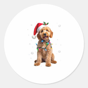 Goldendoodle Dog Tree Christmas Sweater Xmas Pet D Classic Round Sticker