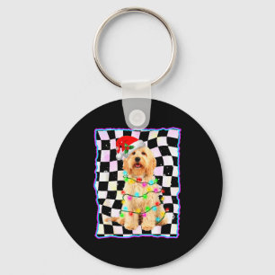 Goldendoodle Dog Tree Christmas Xmas Pet Dogs Gift Keychain