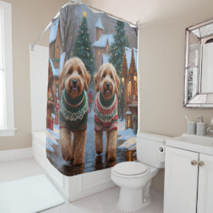 Goldendoodle Dogs Christmas Snow Holiday